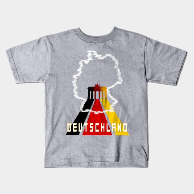 Germany Map Kids T-Shirt by Raimondi